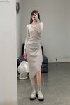 marc le bihan pleated dress 2847 E23 CHAMOIX